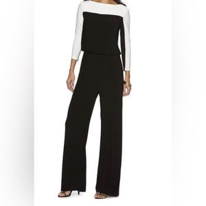 Chaps - Women’s Black & White Jumpsuit